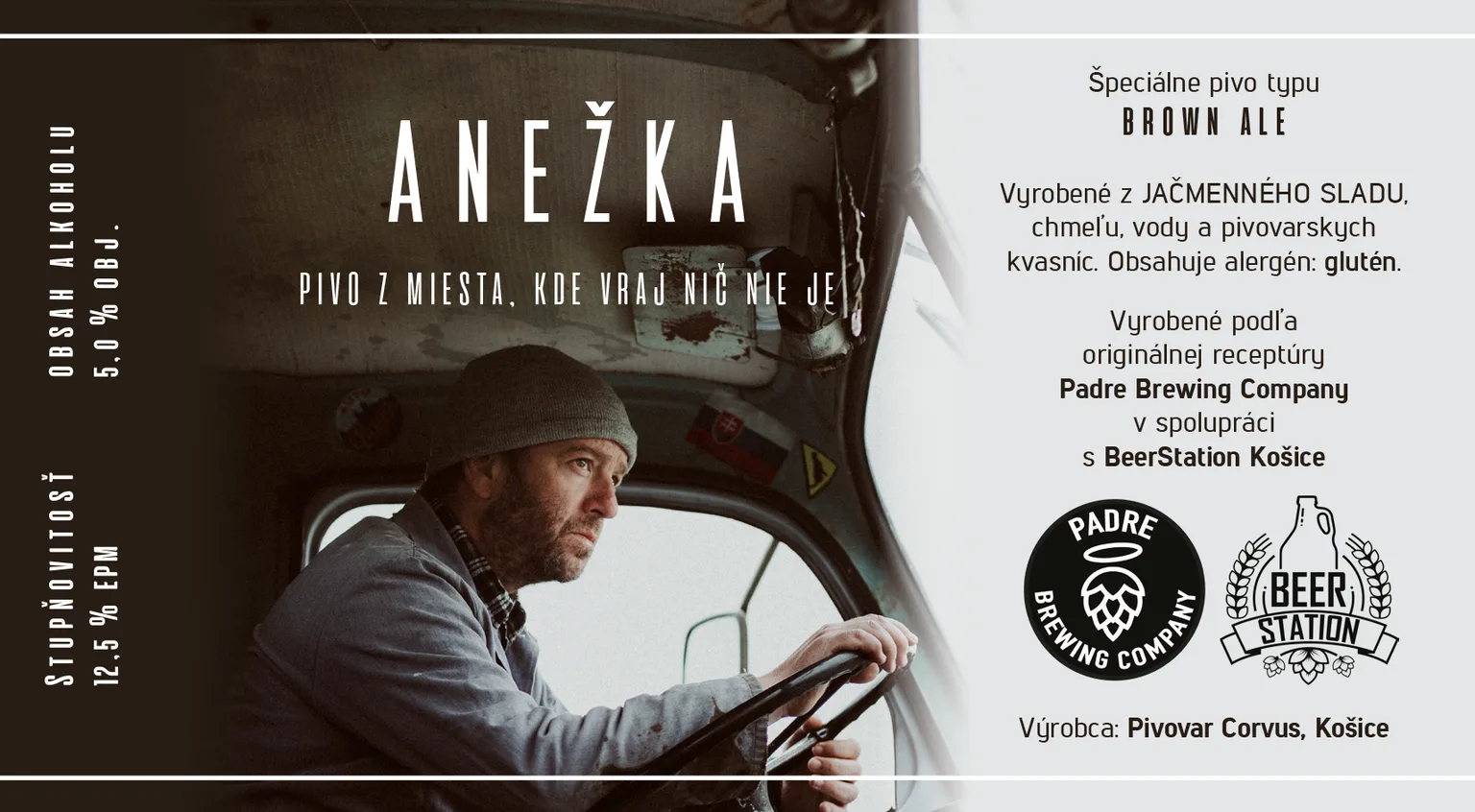 ANEŽKA film, Košice, etiketa na pivo Padre